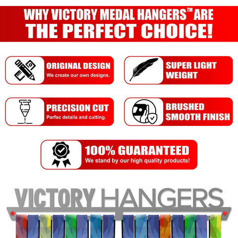 VICTORY HANGERS Medal Hanger for Runners, My Victories Race Bib Holder +  Medal Rack, Square Shape